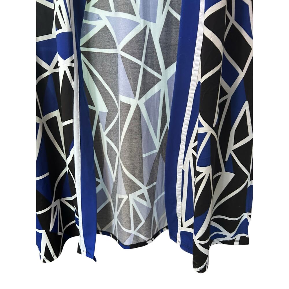 Ashley Stewart Open Cardigan Cover Up Maxi Artsy Boho Geometric Design SZ 18/20 - Picture 4 of 7